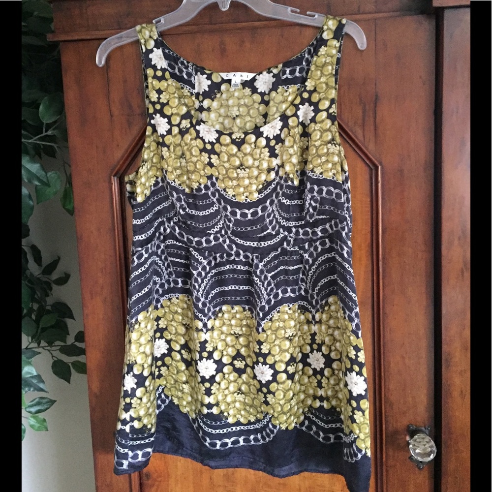 CAbi Sz L Silk Blouse Shirt Top